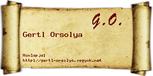 Gertl Orsolya névjegykártya